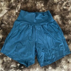 HALARA Teal High-Waisted Athletic Shorts 7” no pockets